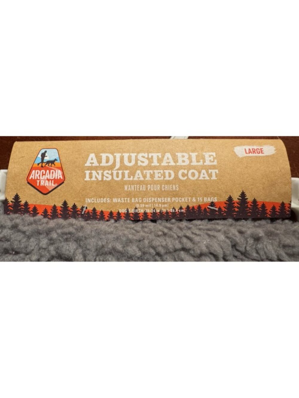 Arcadia Trail Dog Adjustable Insulated Coat Vest w Waste Bag Pocket Size Large - Picture 4 of 6